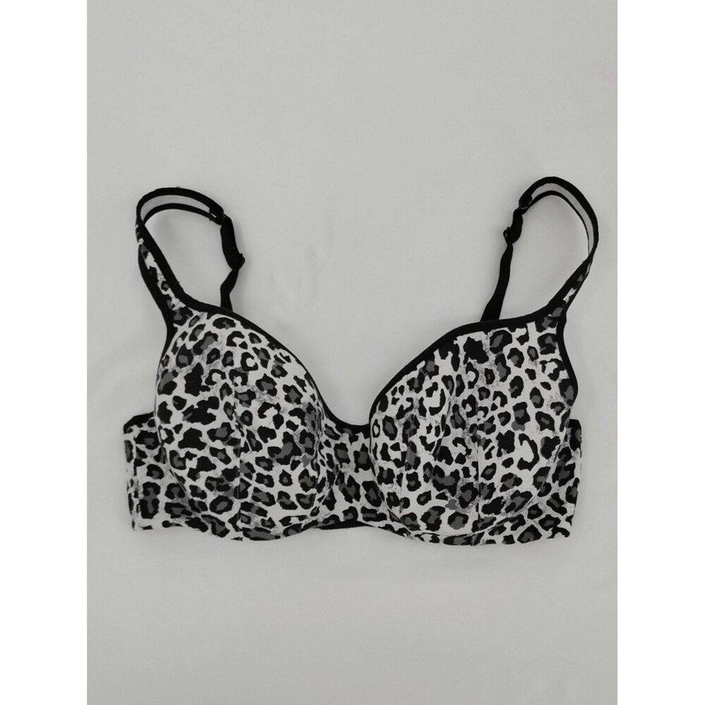 Cacique Black and White Leopard Underwire Bra 36DD